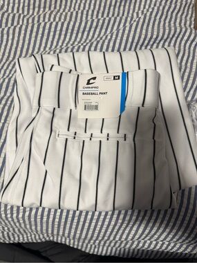 Champro Men’s White Pinstripe Baseball Pants - Medium